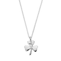 Silver 'Faith, Hope, Love' Large Shamrock Necklace