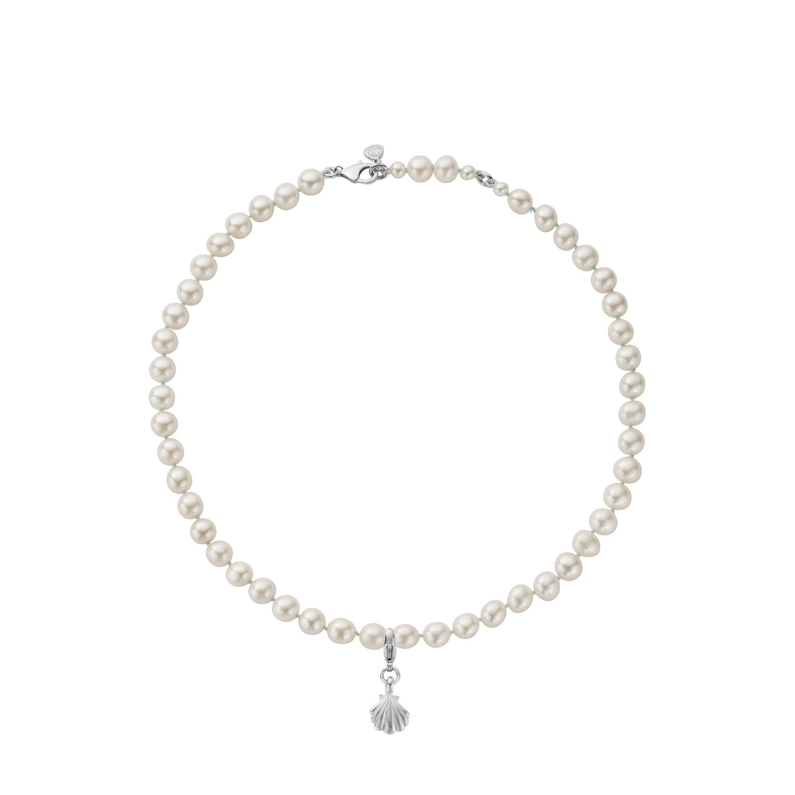 Silver Midi White Holiday Pearl Necklace