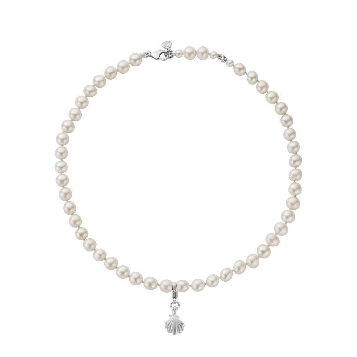 Silver Midi White Holiday Pearl Necklace
