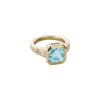 MINA Gold Zimbaqua Aquamarine & Diamond Ring