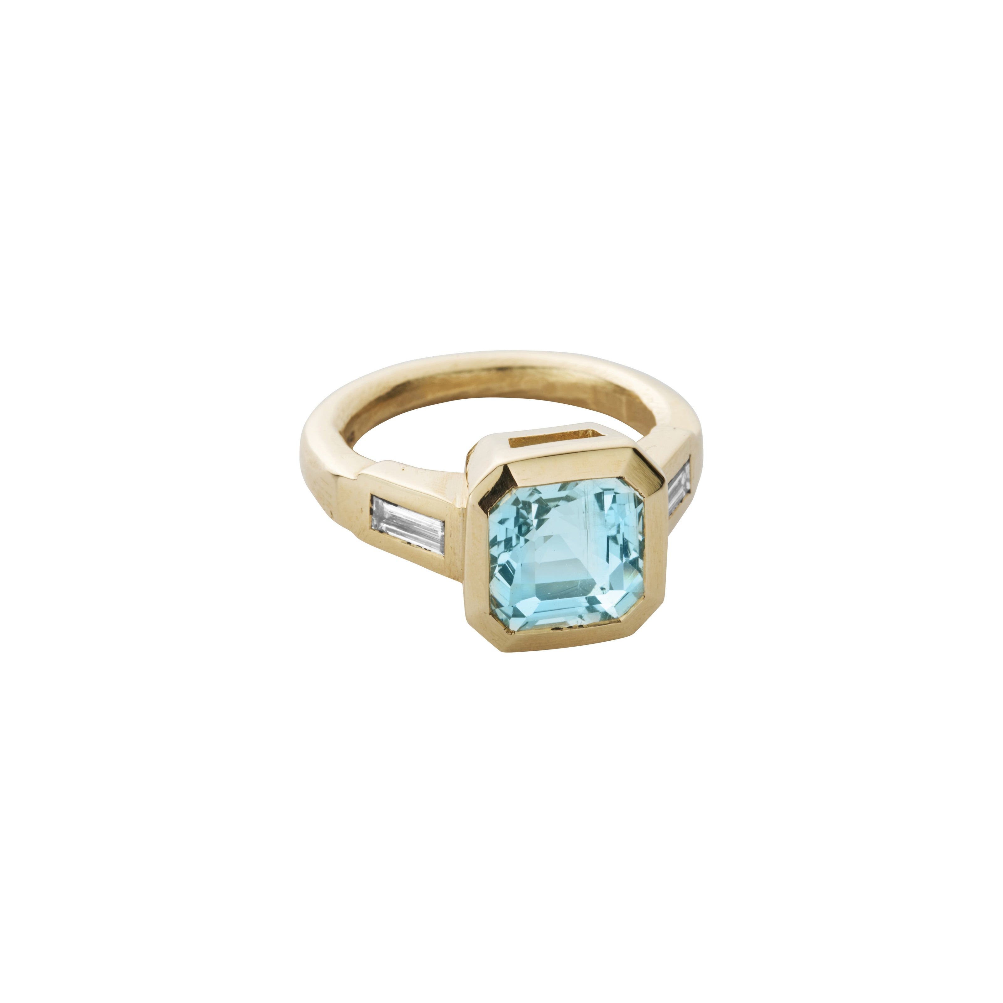 MINA Gold Zimbaqua Aquamarine & Diamond Ring