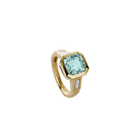 MINA Gold Zimbaqua Aquamarine & Diamond Ring