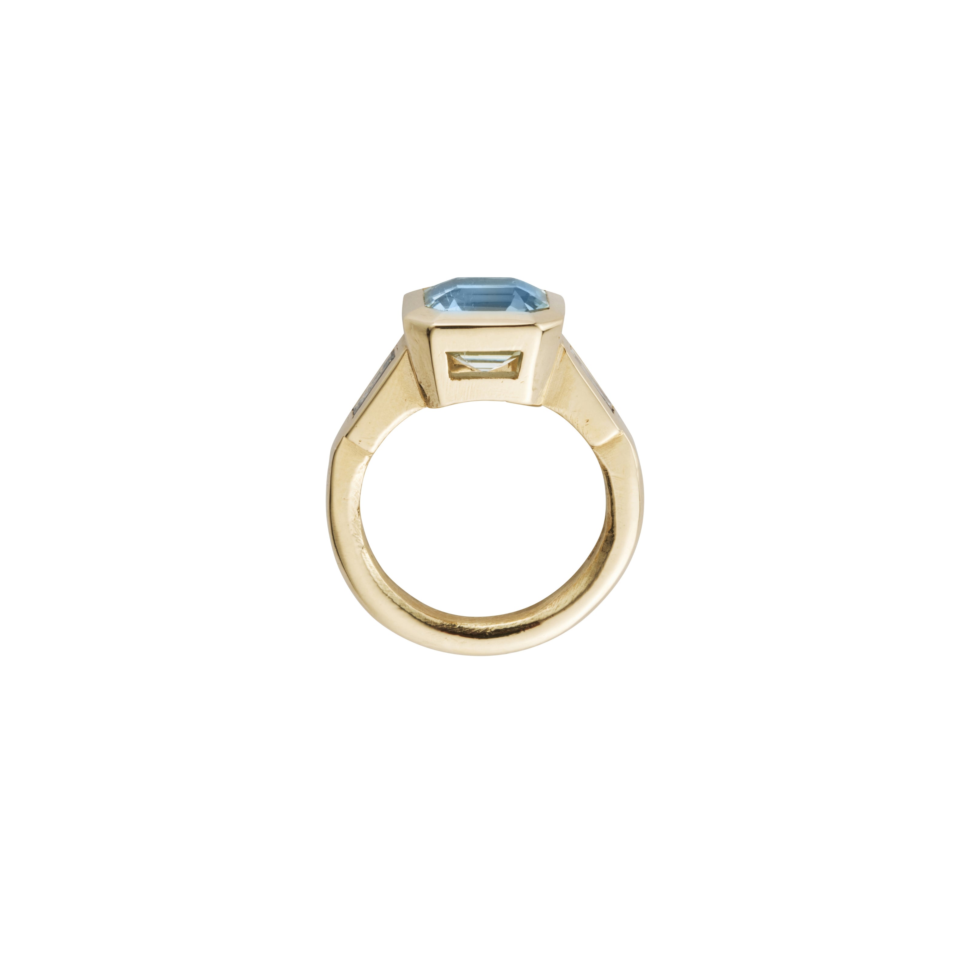 MINA Gold Zimbaqua Aquamarine & Diamond Ring