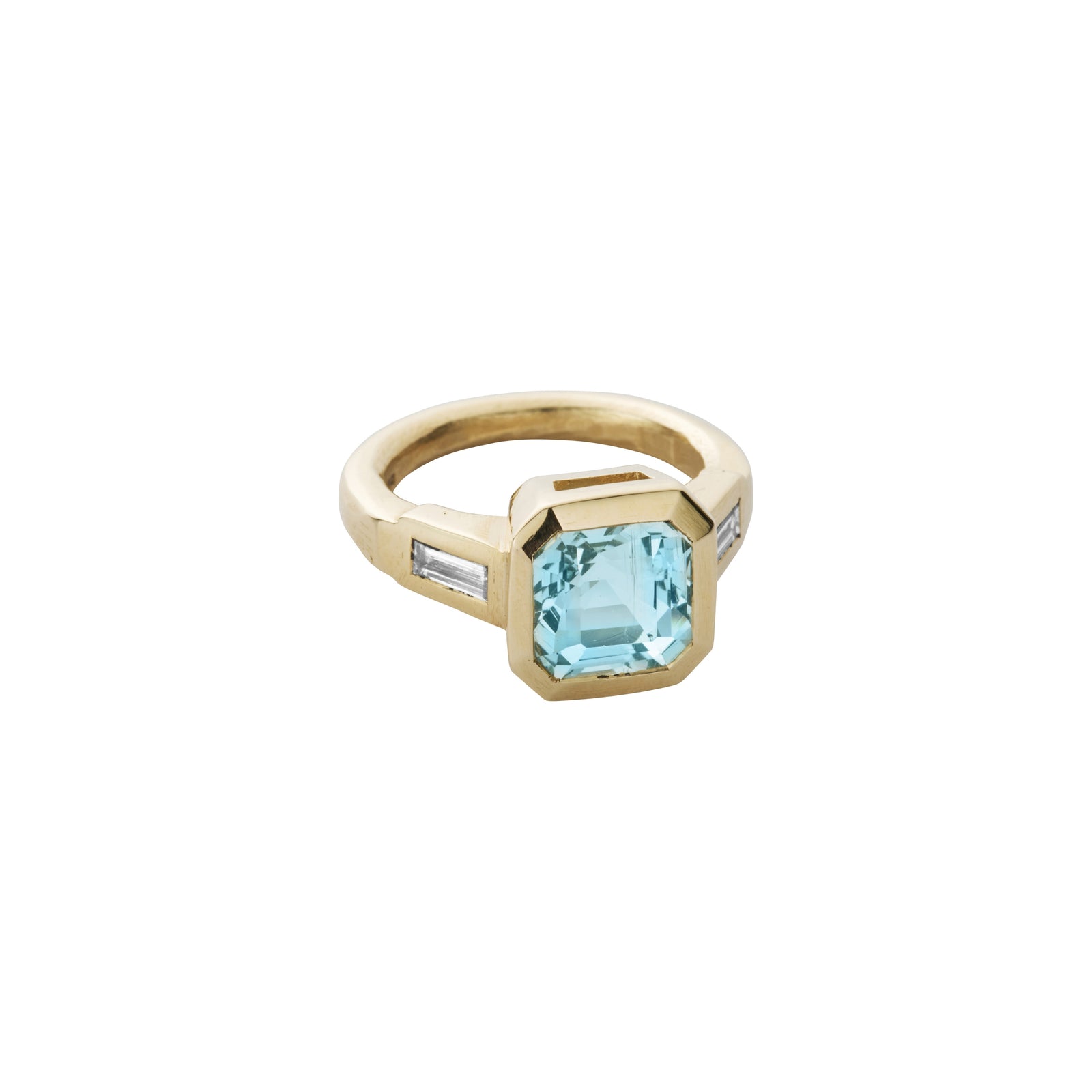 MINA Gold Zimbaqua Aquamarine & Diamond Ring