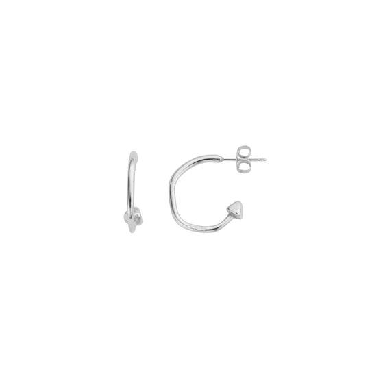 Silver Mini Cupid Hoop Earrings