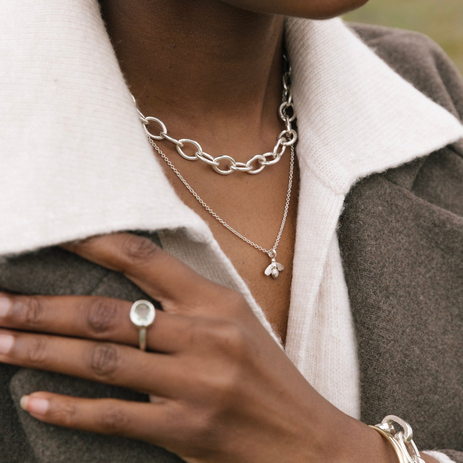 Silver Mini Honey Bee Necklace