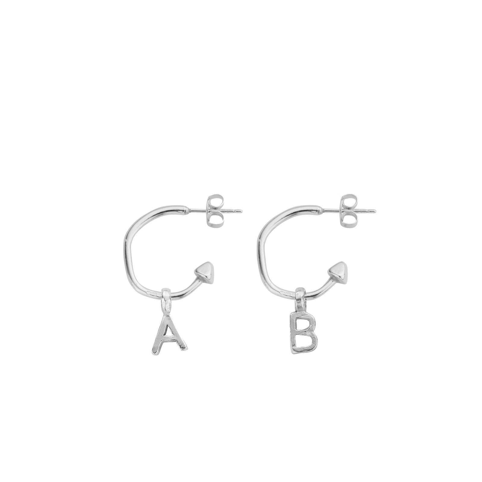 Mini Cupid Hoops with Alphabet Charms