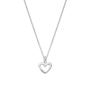 Silver Mini Open Heart Necklace