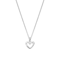 Silver Mini Open Heart Necklace