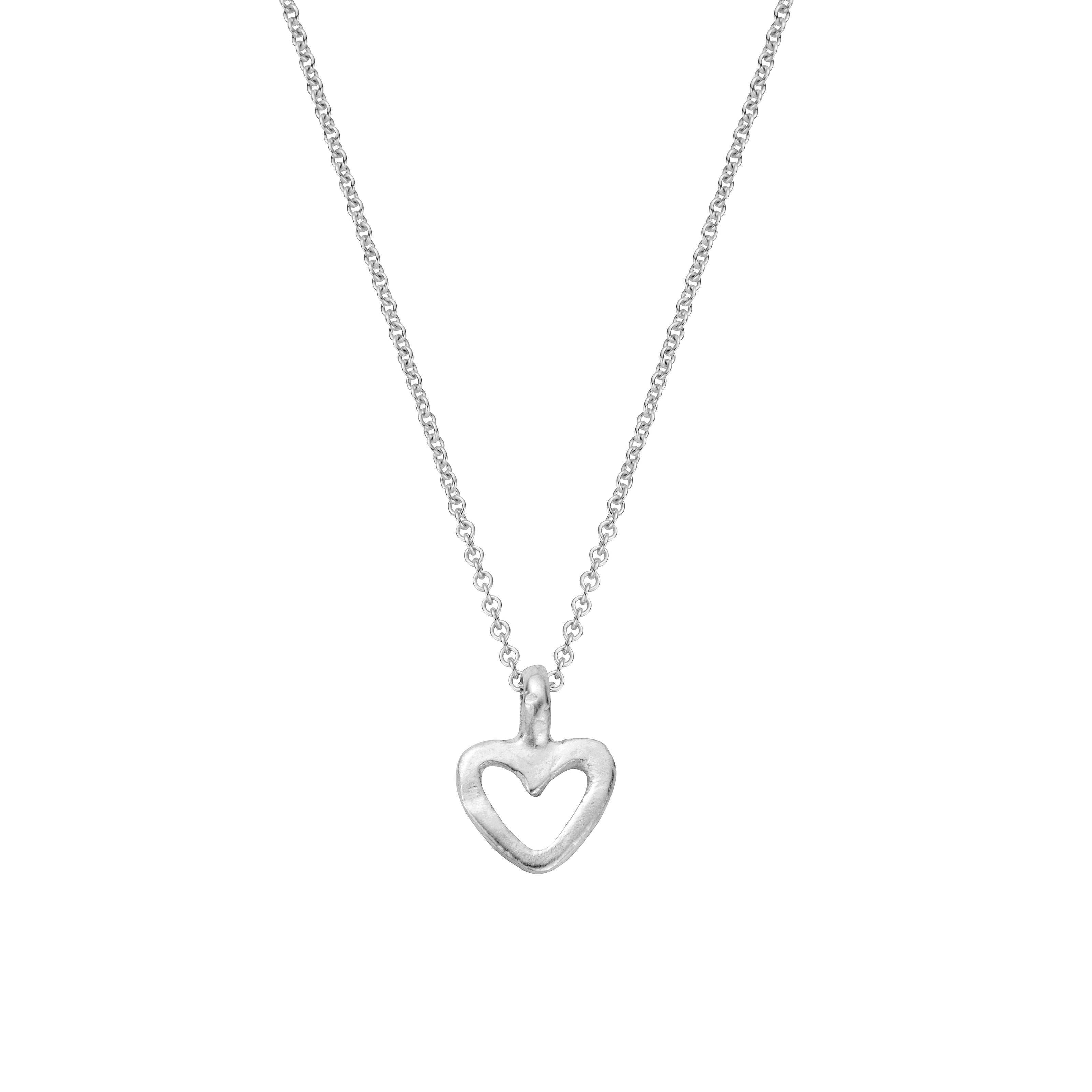 Silver Mini Open Heart Necklace