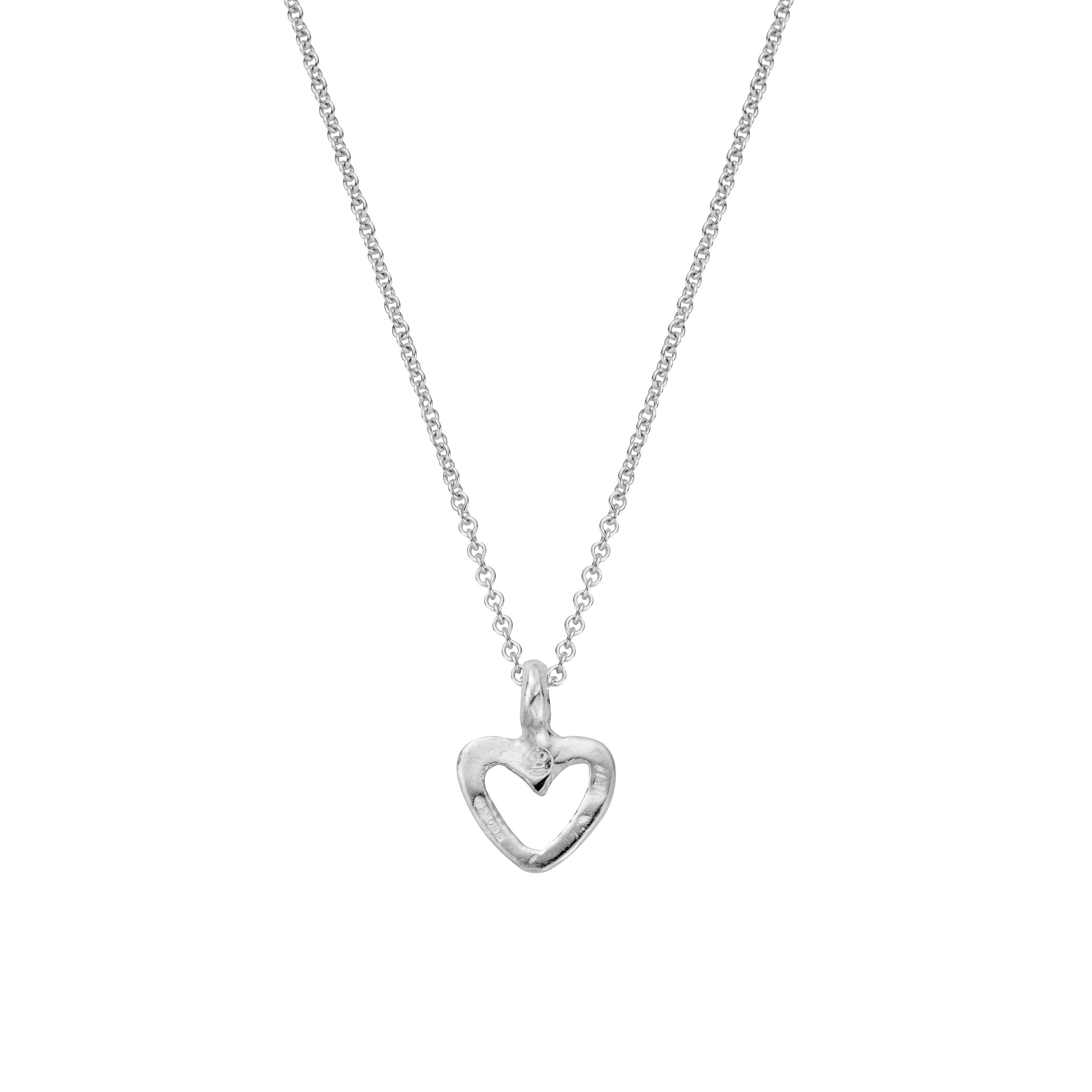 Silver Mini Open Heart Necklace