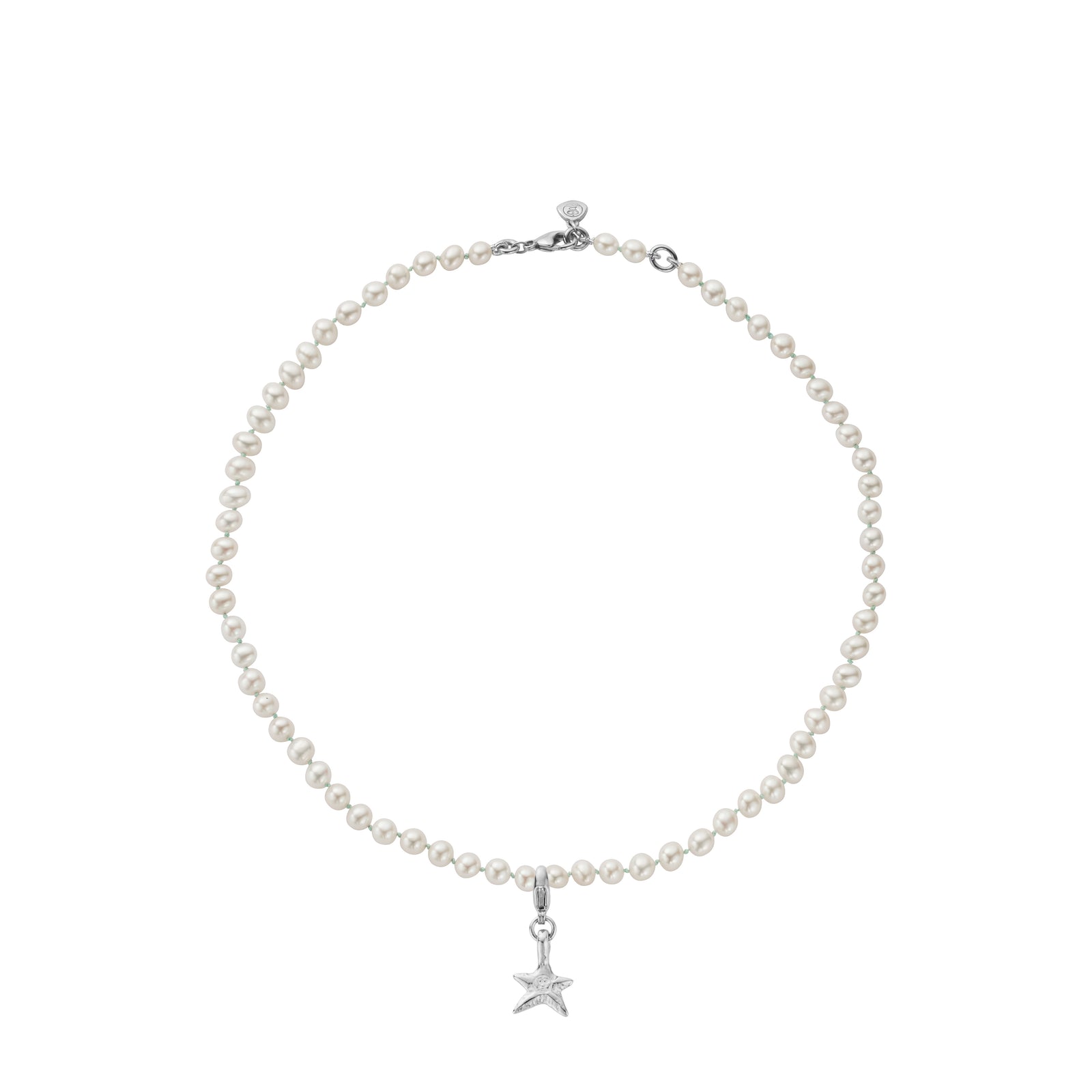Silver Mini White Holiday Pearl Necklace
