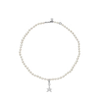 Silver Mini White Holiday Pearl Necklace