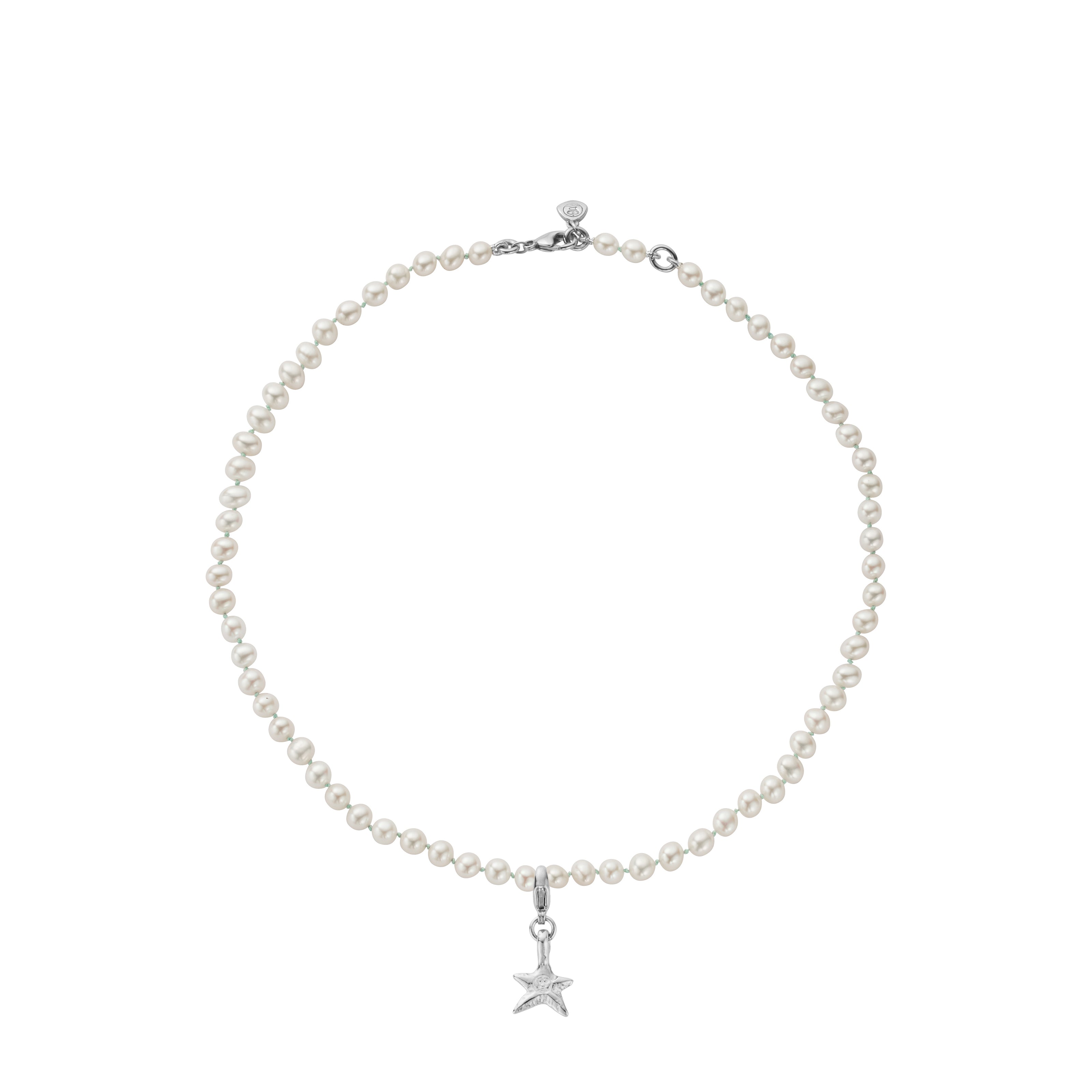 Silver Mini White Holiday Pearl Necklace