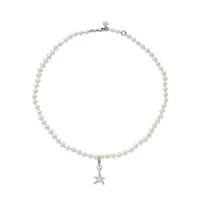 Silver Mini White Holiday Pearl Necklace