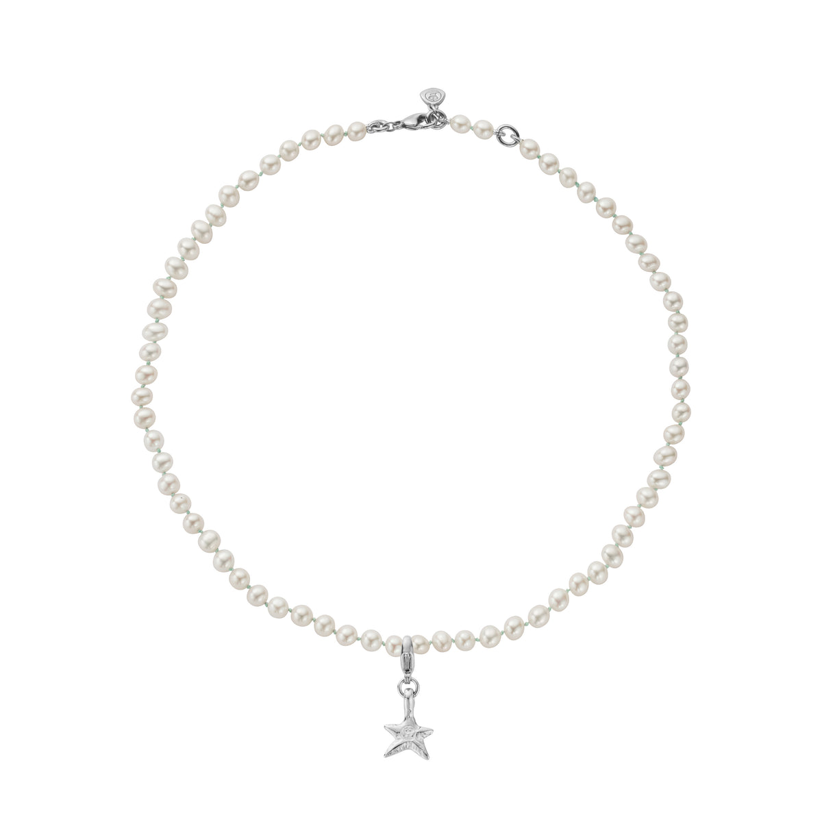 Silver Mini White Holiday Pearl Necklace