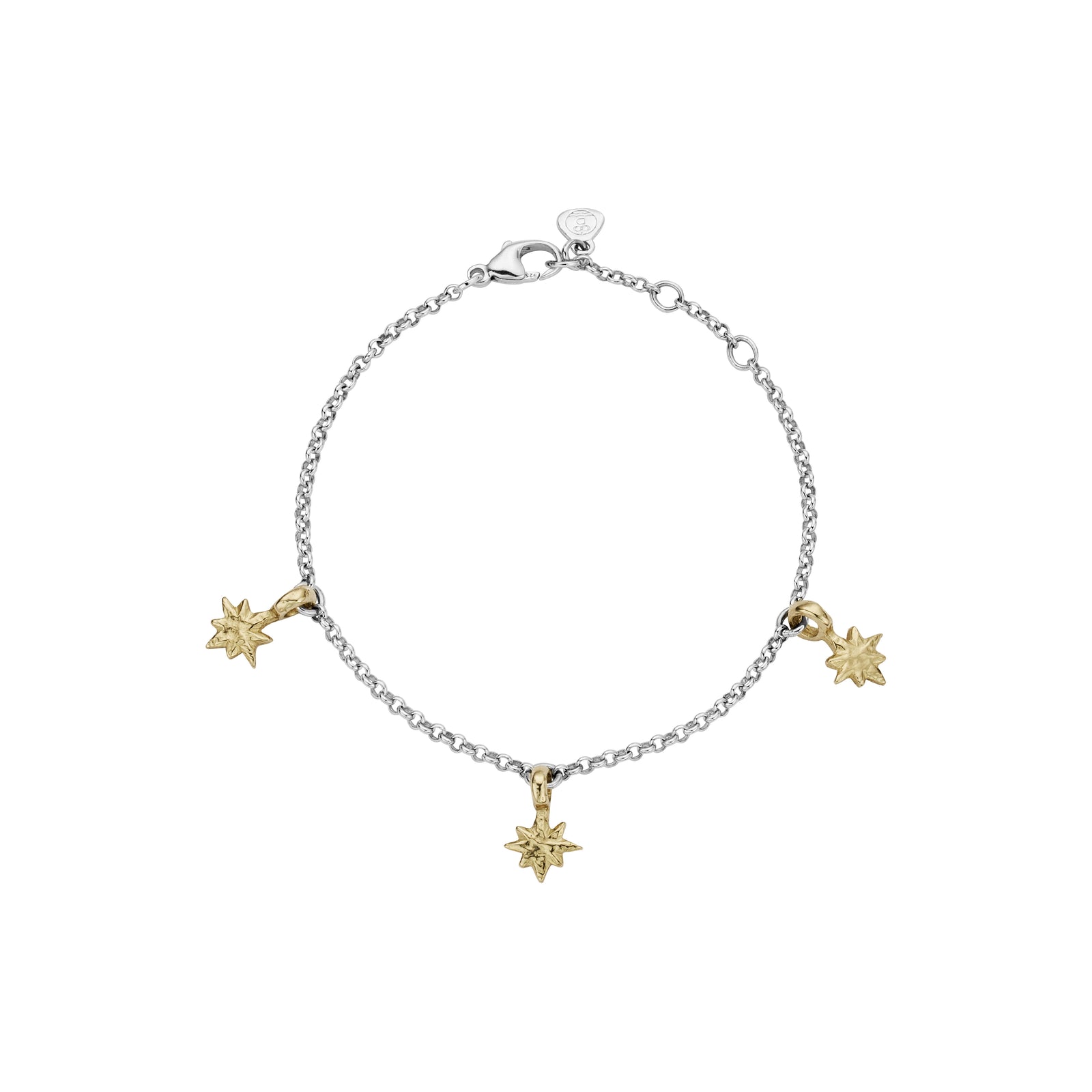 Silver & Gold Trio Baby North Star Chain Bracelet