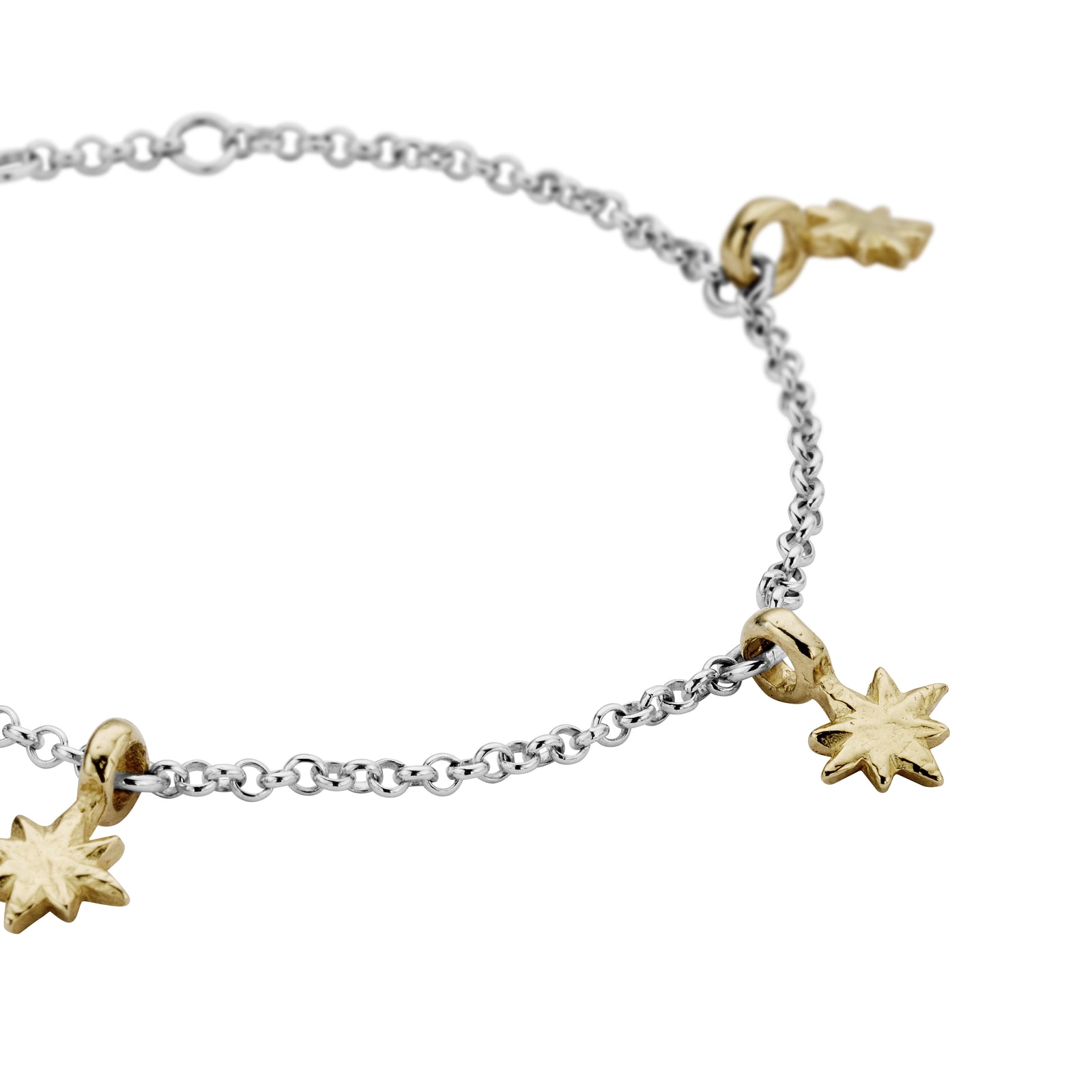 Silver & Gold Trio Baby North Star Chain Bracelet