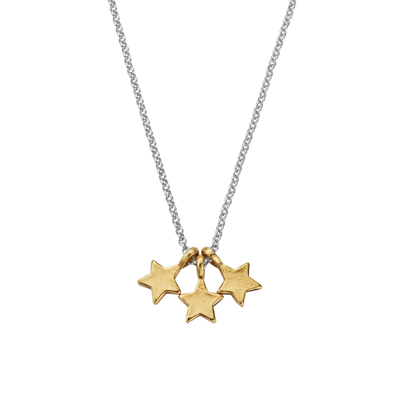Silver & Gold Trio Guiding Star Necklace