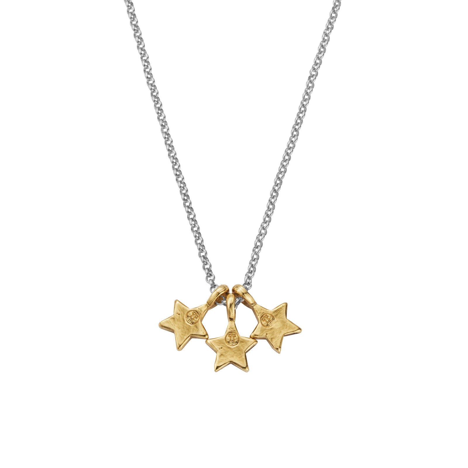 Silver & Gold Trio Guiding Star Necklace