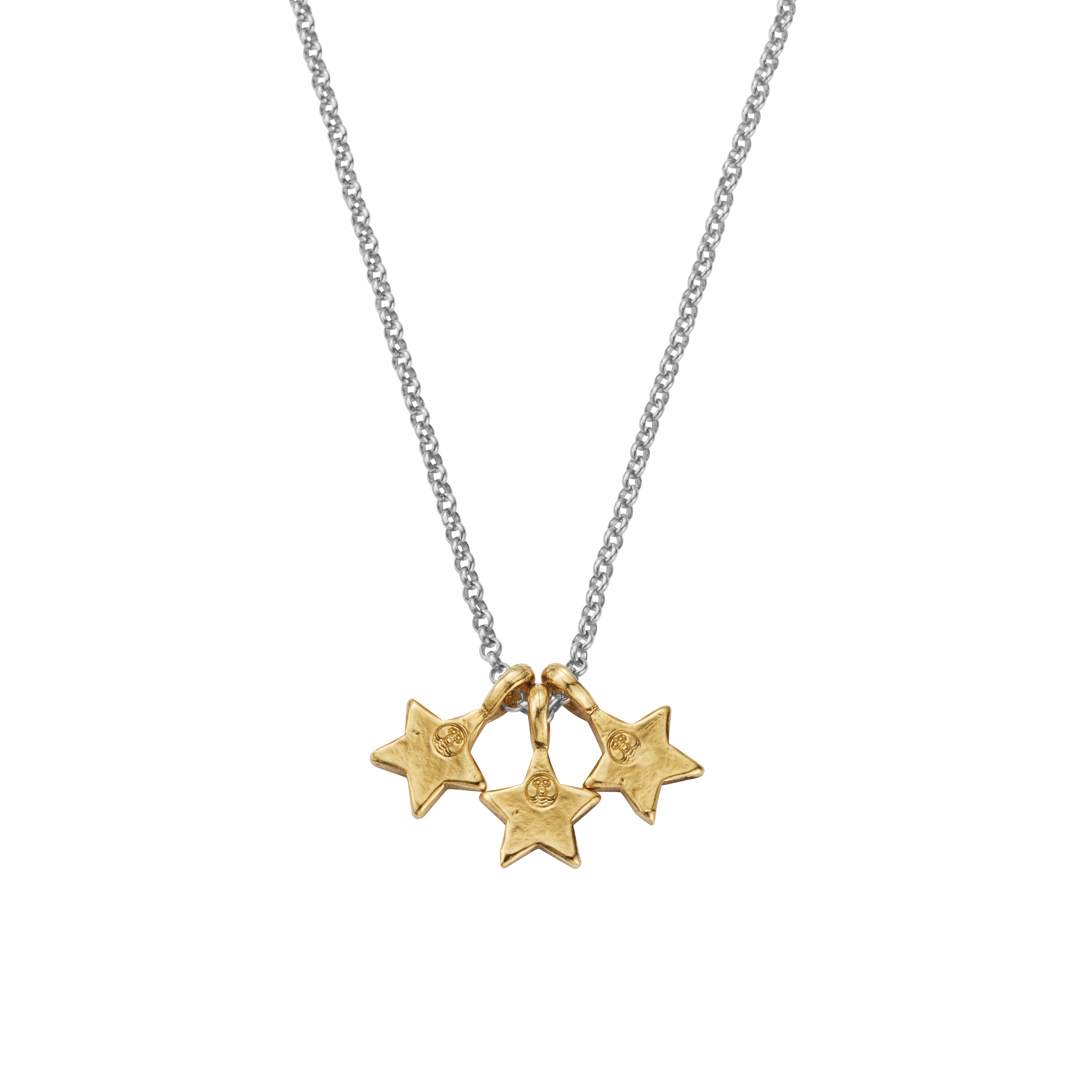 Silver & Gold Trio Guiding Star Necklace