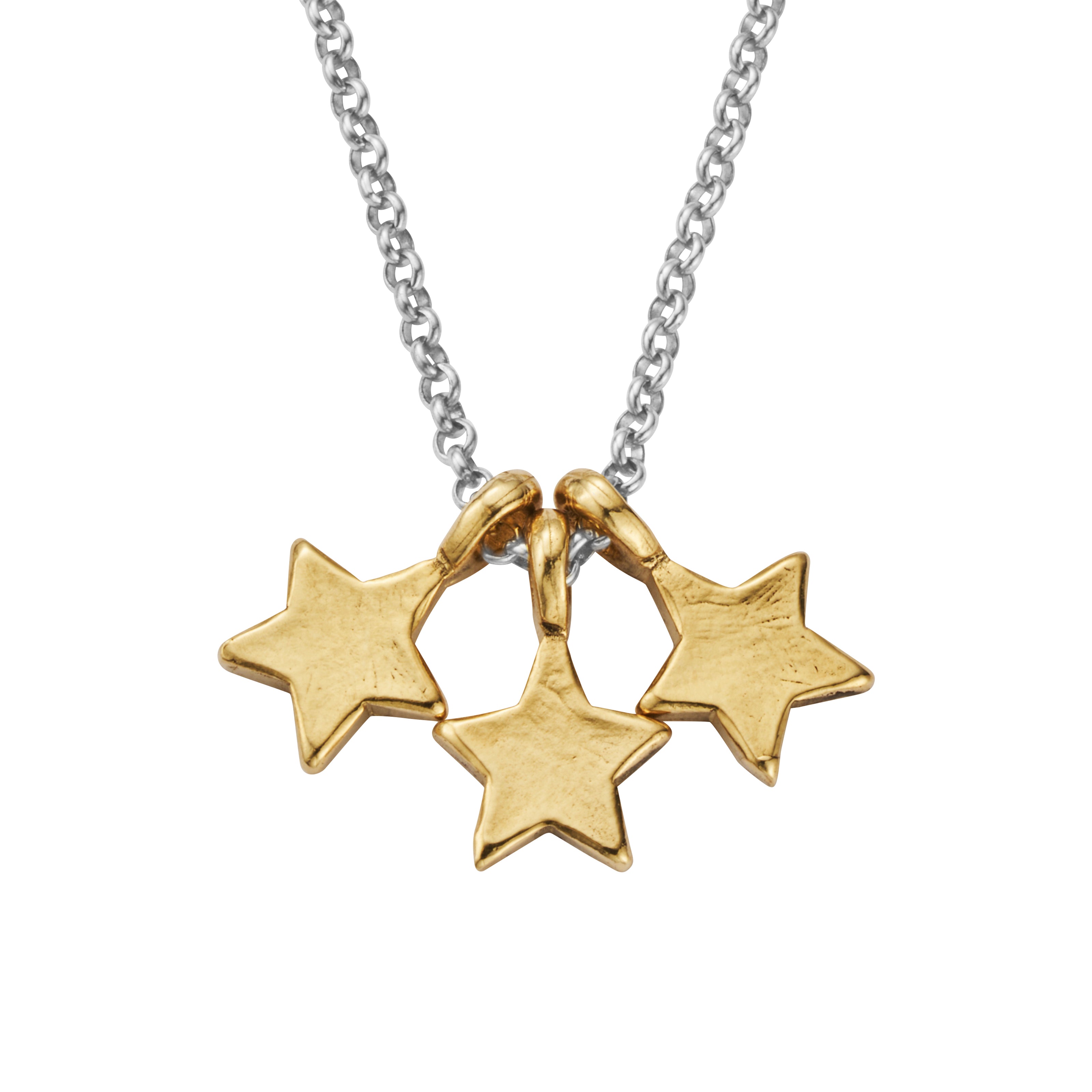 Silver & Gold Trio Guiding Star Necklace