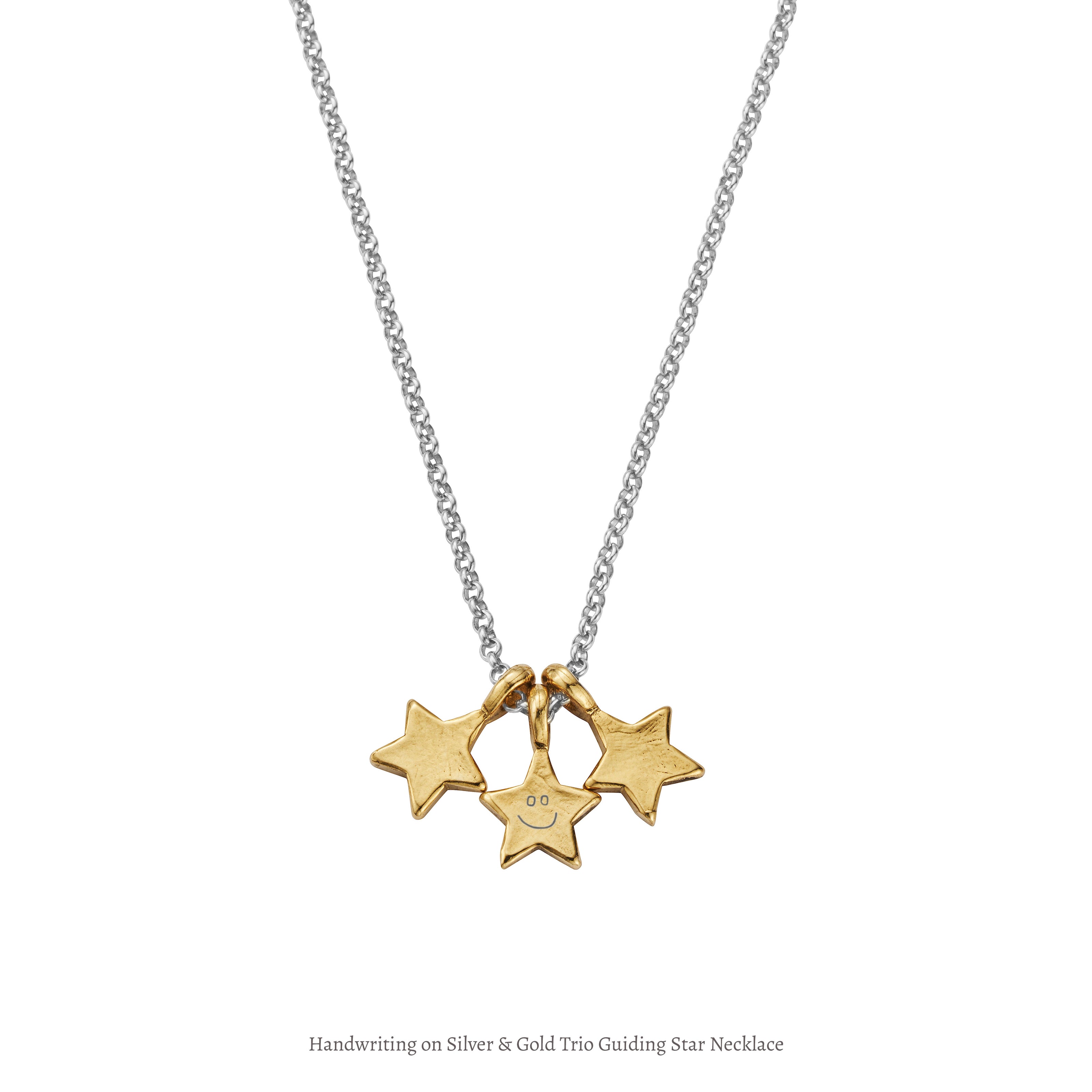Silver & Gold Trio Guiding Star Necklace