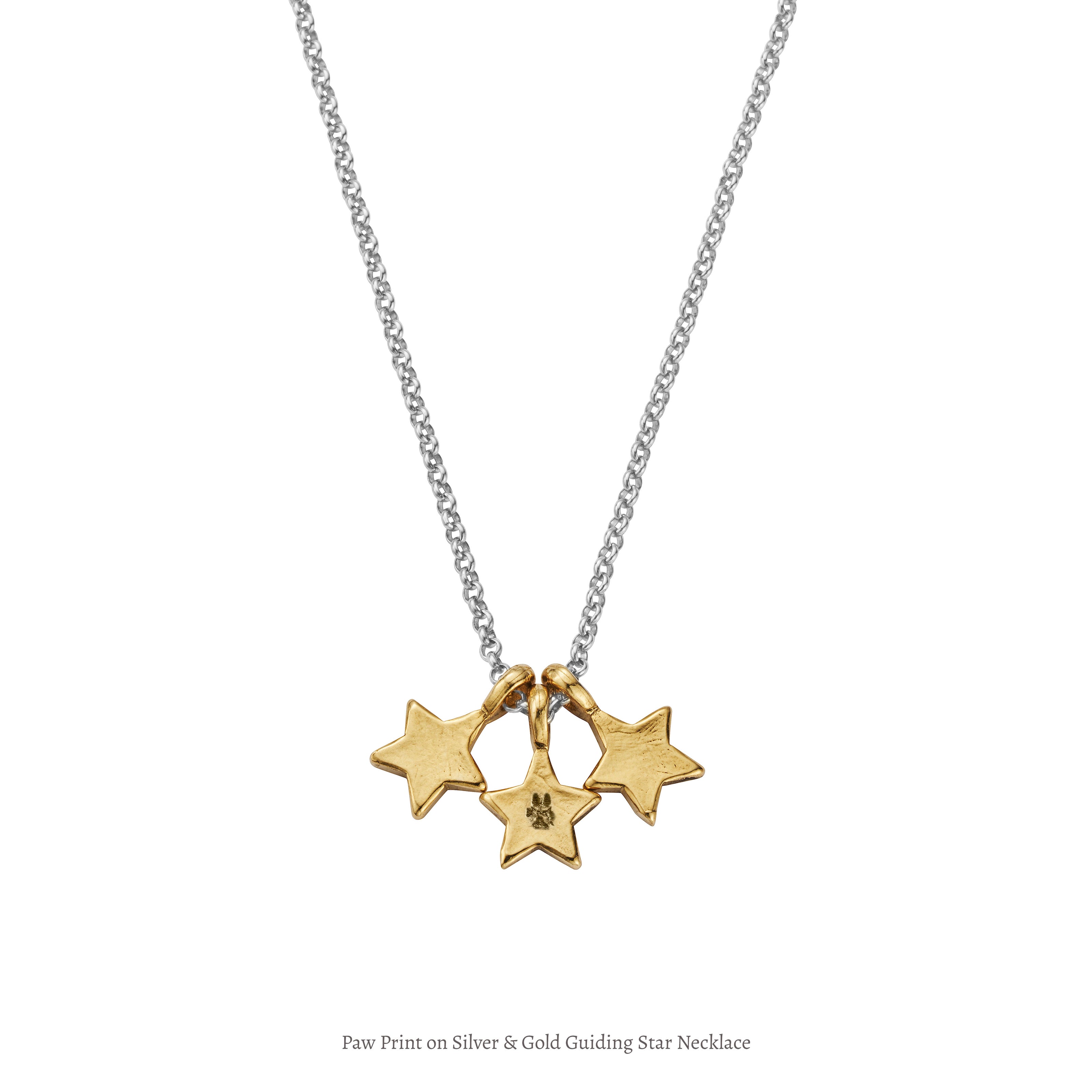 Silver & Gold Trio Guiding Star Necklace