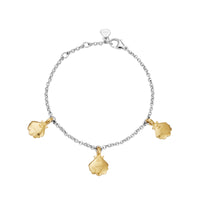 Silver & Gold Trio Scallop Shell Chain Bracelet