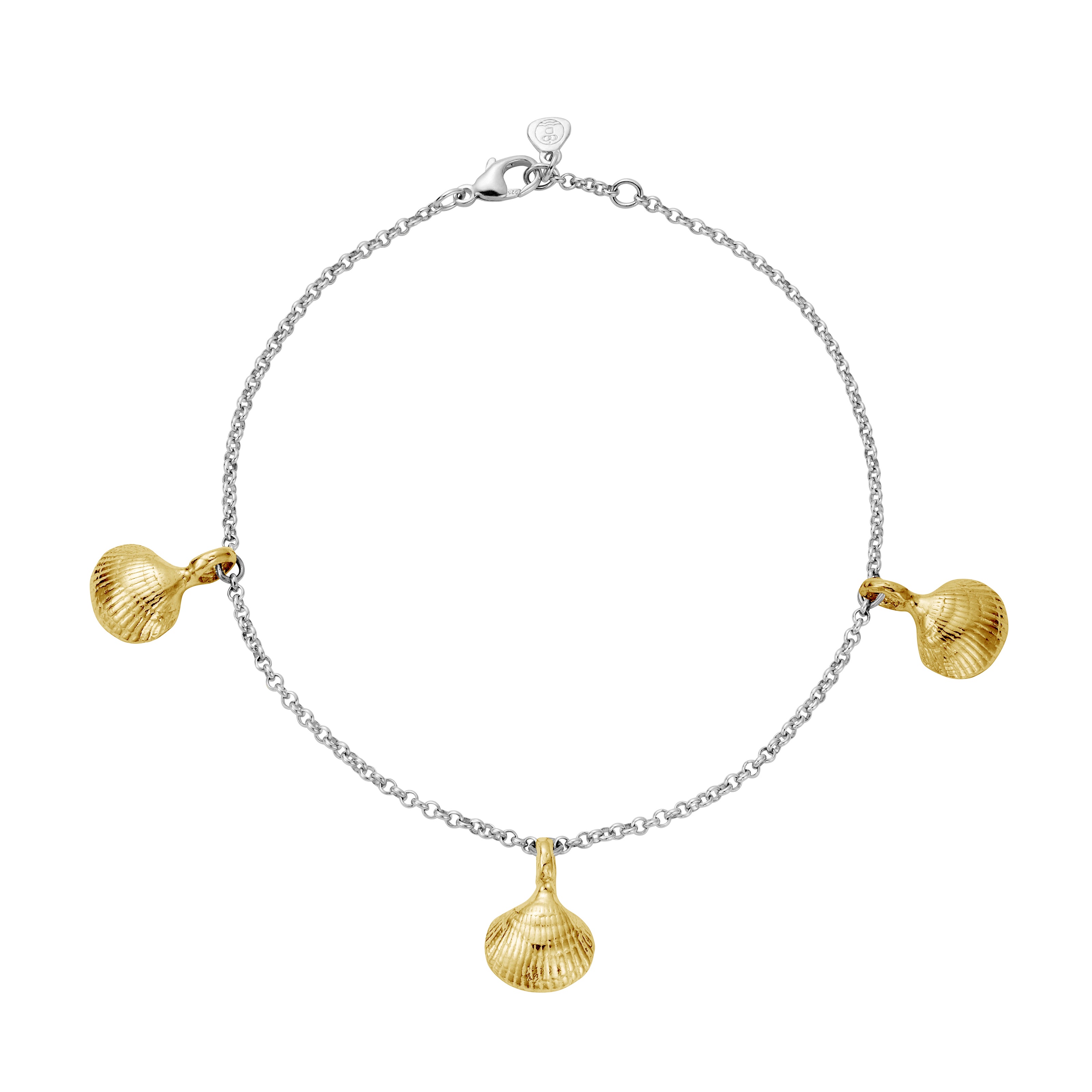 Silver & Gold Trio Mini Shell Anklet