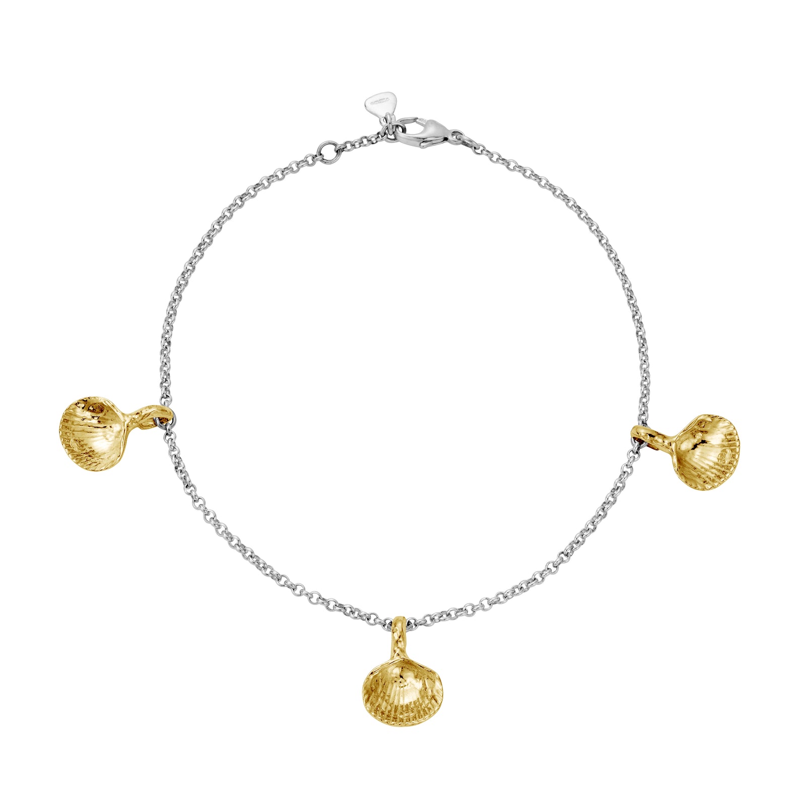 Silver & Gold Trio Mini Shell Anklet