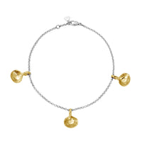 Silver & Gold Trio Mini Shell Anklet