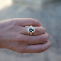 NERINE Gold Aquamarine &  Diamond Ring
