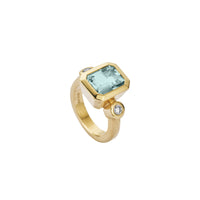 NERINE Gold Aquamarine &  Diamond Ring