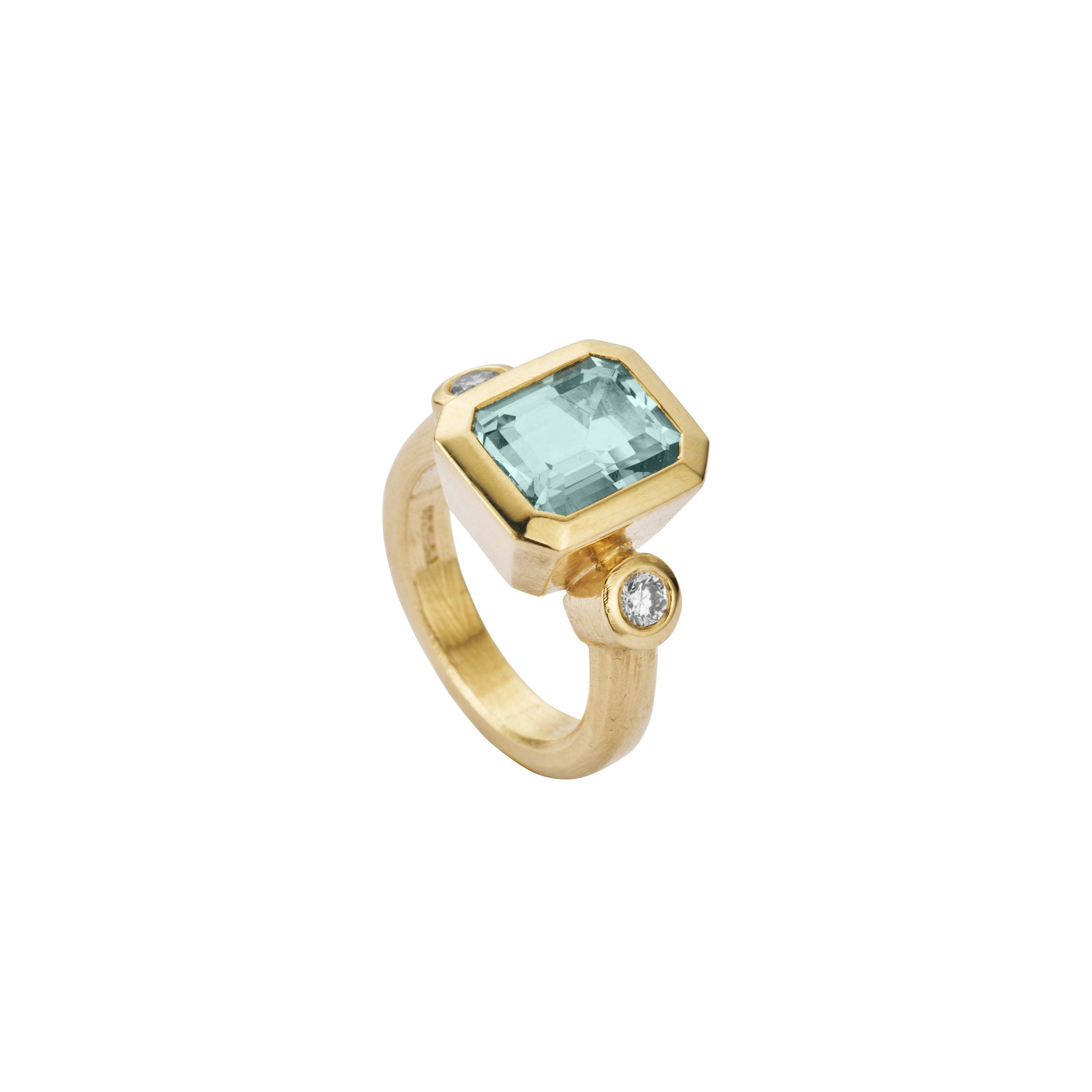 NERINE Gold Aquamarine &  Diamond Ring