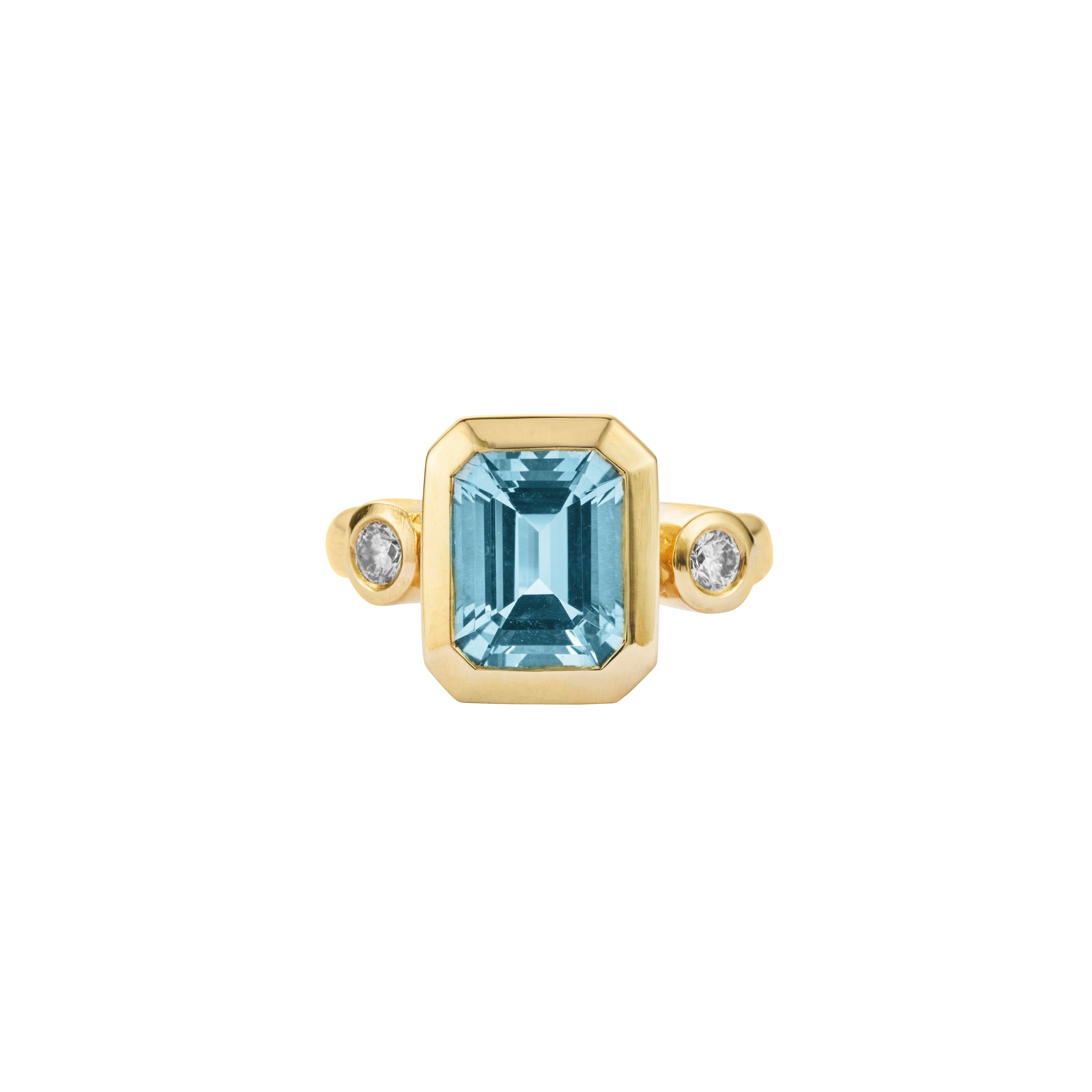 NERINE Gold Aquamarine &  Diamond Ring