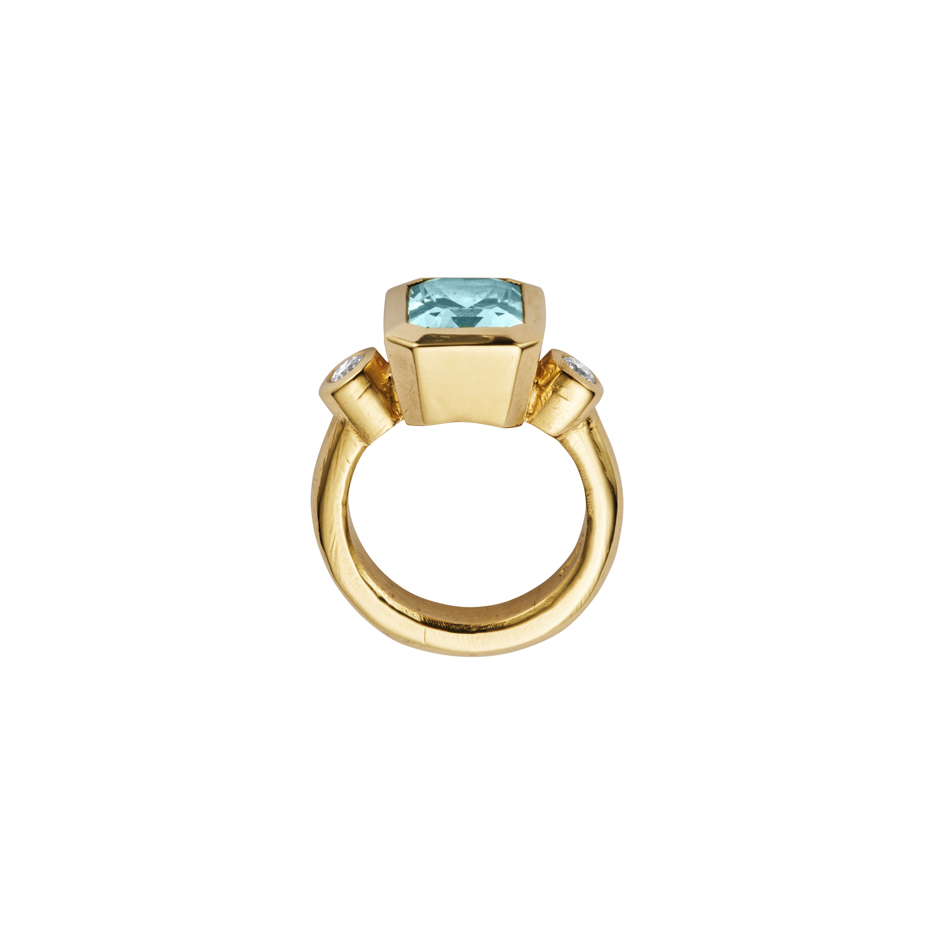 NERINE Gold Aquamarine &  Diamond Ring