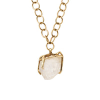 No.1 Gold Rock Crystal Pendant Handmade Chain Necklace