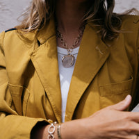 No.1 Gold Rock Crystal Pendant Handmade Chain Necklace