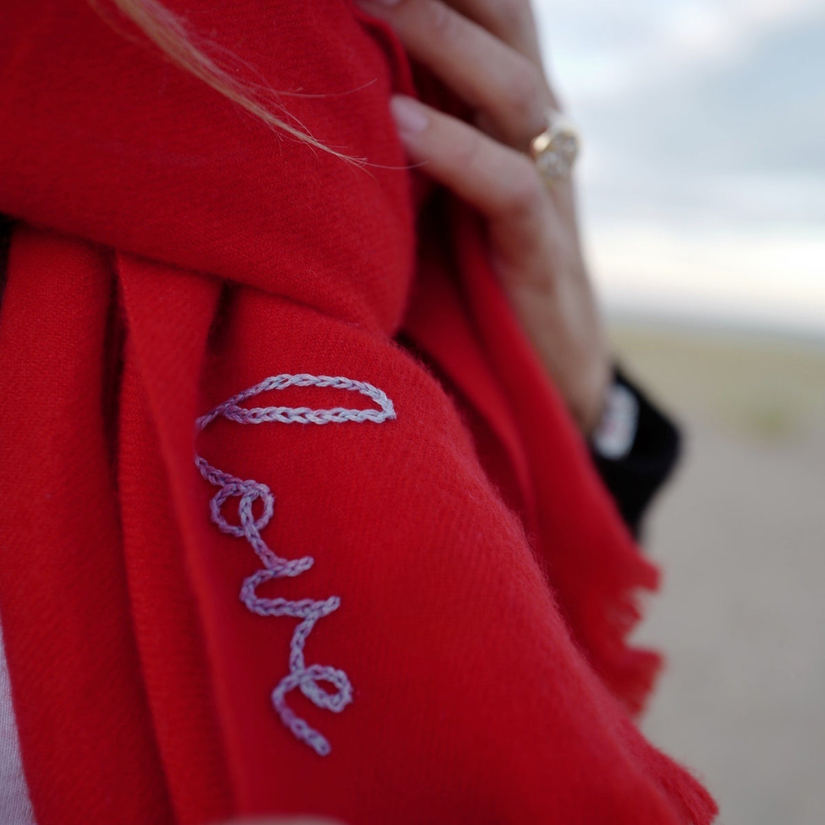 DD Red Cashmere Scarf