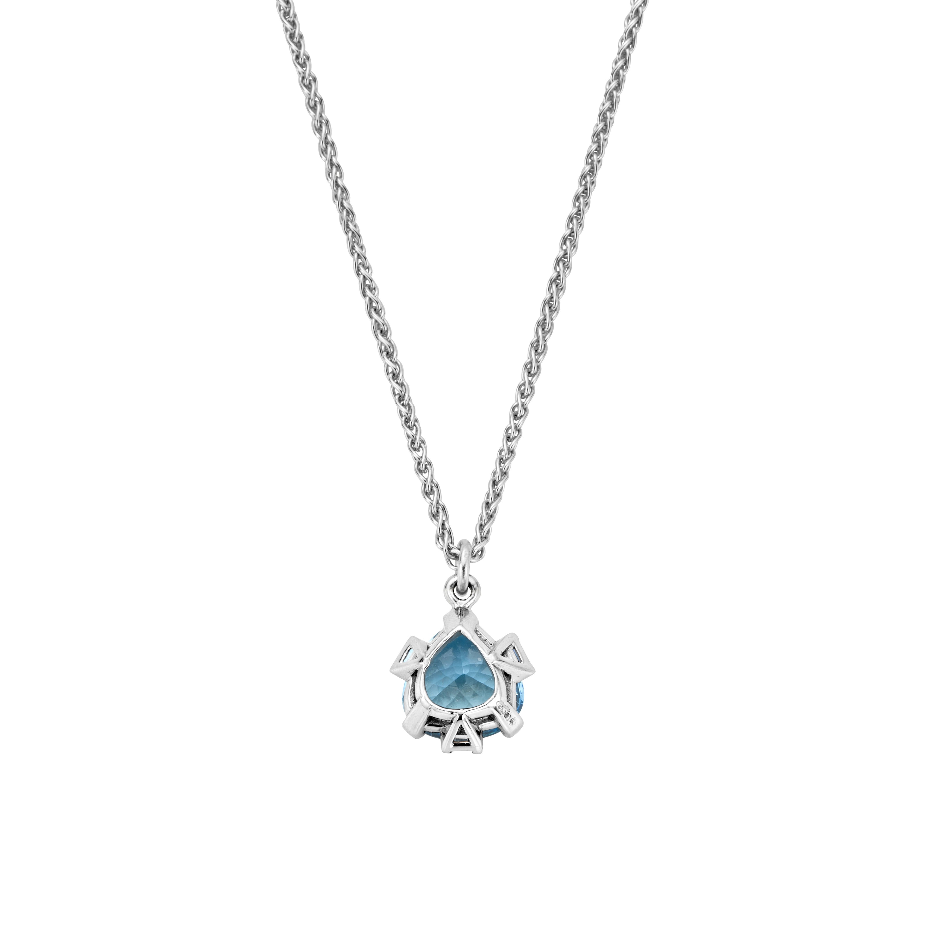 NILAK White Gold Aquamarine & Diamond Necklace