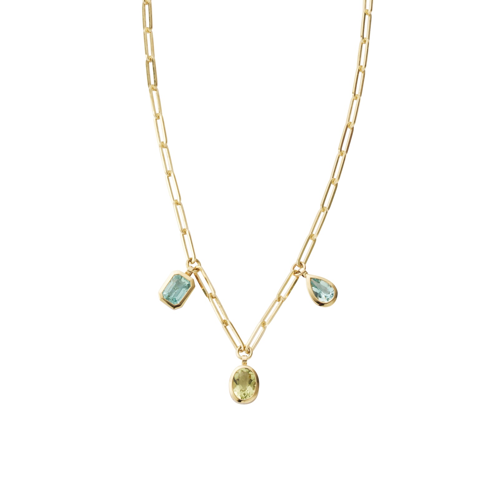 NIVIK Gold Zimbaqua Beryl & Aquamarine Necklace