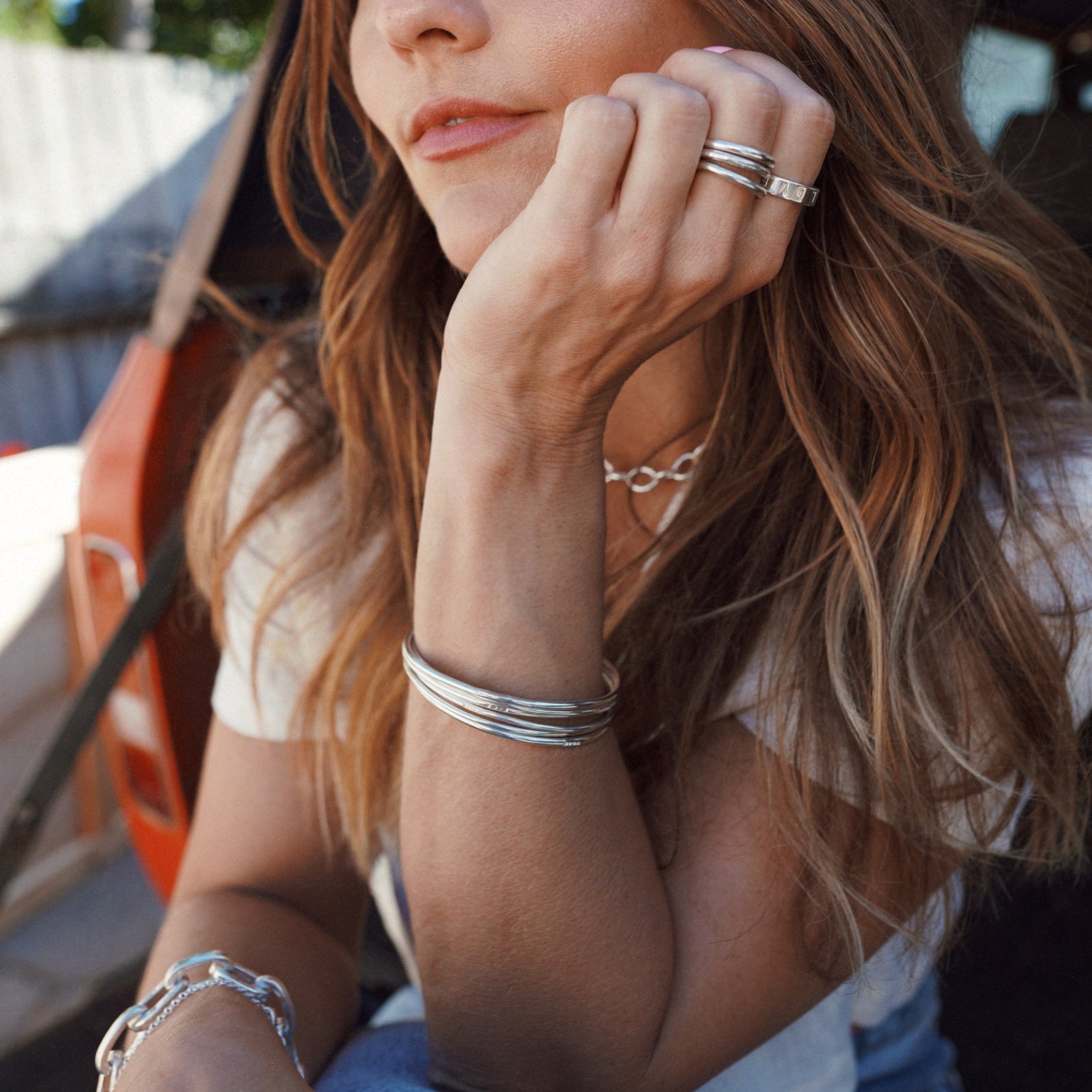 Silver Stack Bangle