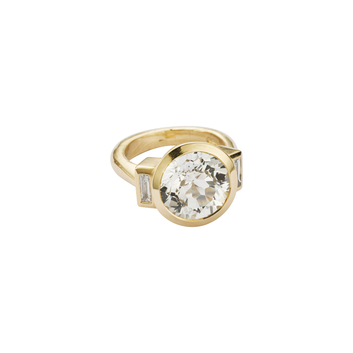 NURA Gold White Sapphire & Diamond Ring