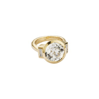 NURA Gold White Sapphire & Diamond Ring