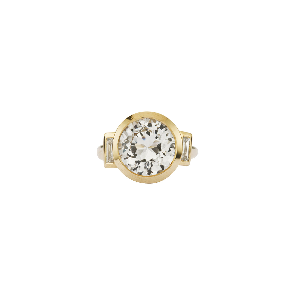 NURA Gold White Sapphire & Diamond Ring