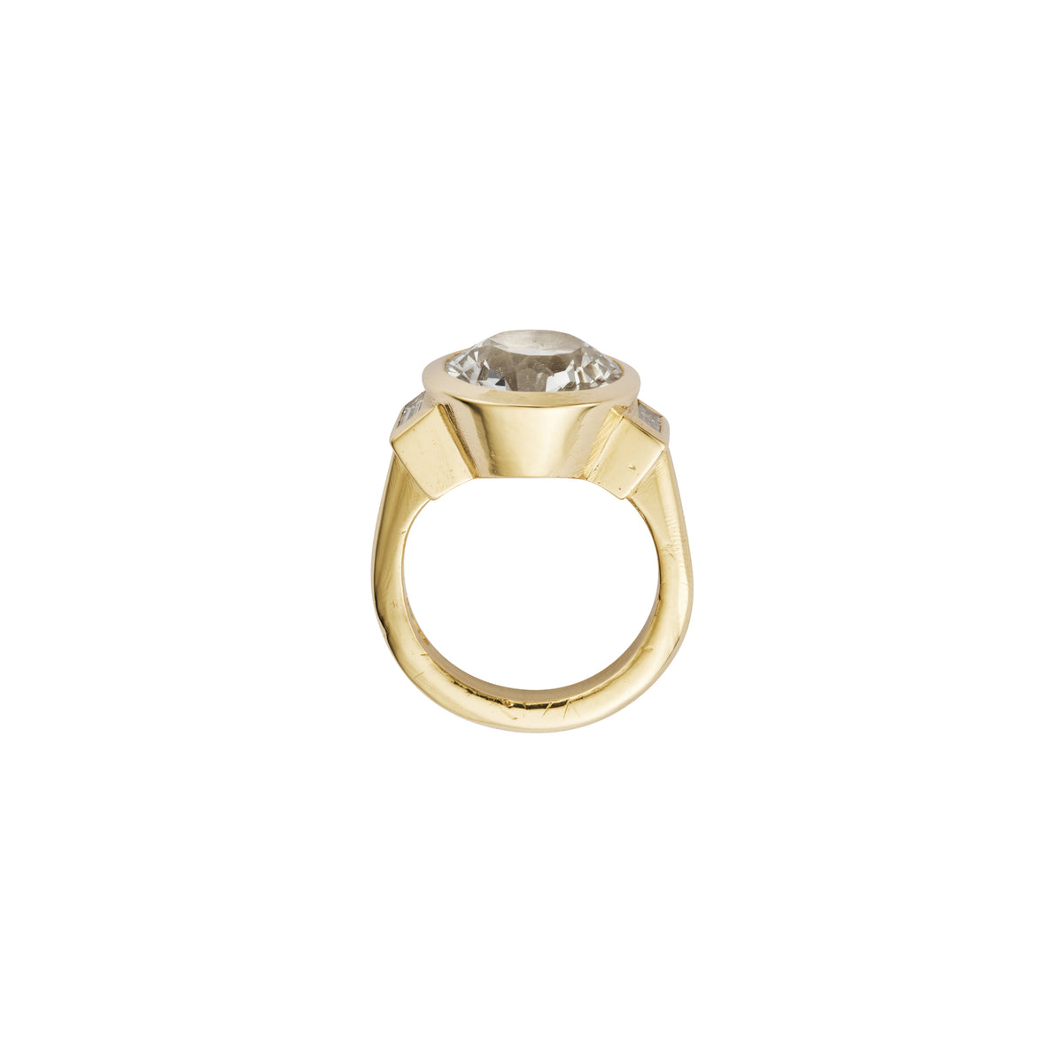 NURA Gold White Sapphire & Diamond Ring