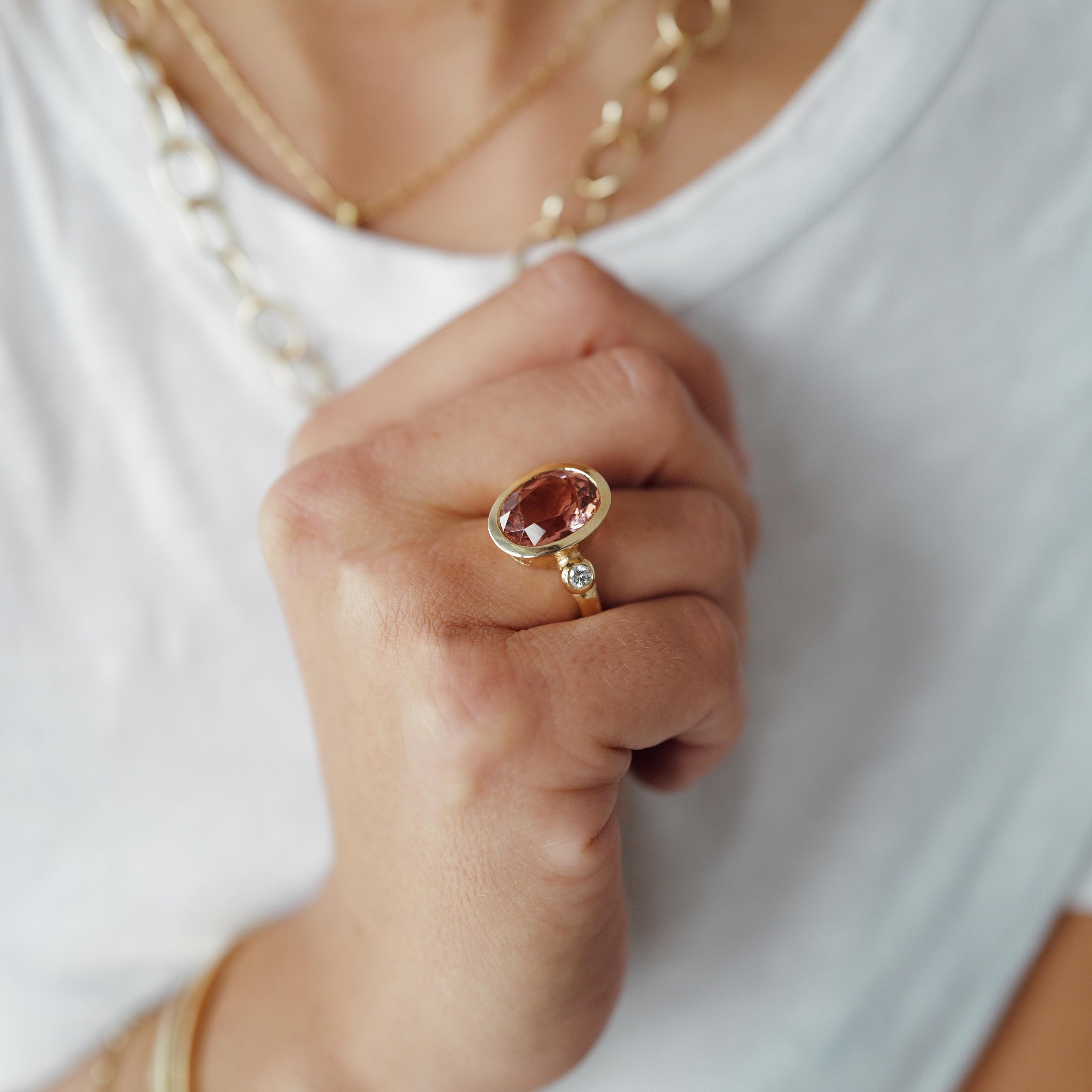 NAYELI Gold Tourmaline & Diamond Ring