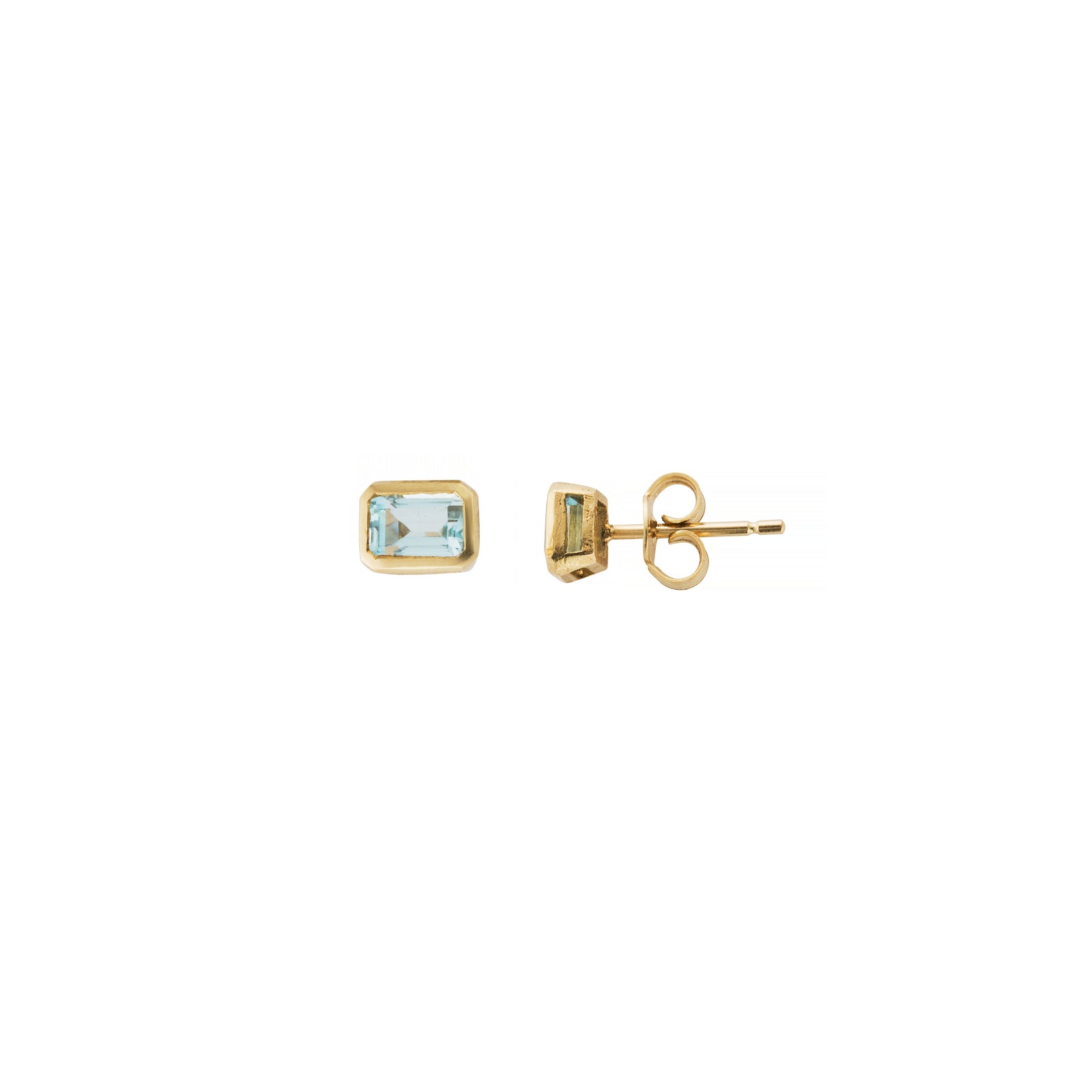 NERIDA Gold Blue Topaz Earrings