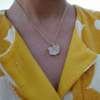 No.9 Gold Rock Crystal Pendant Necklace